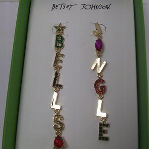 NWT Betsey Johnson Bells and Jingle  blingy earrings